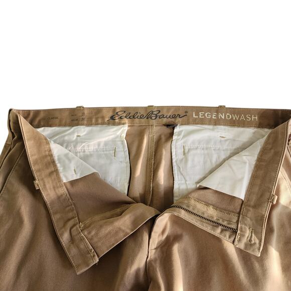 Eddie Bauer Mens Classic Fit Legendwash Pants Size 38 X 34 Saddle Khaki Cotton - Picture 7 of 15